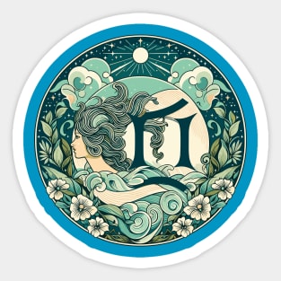 Galactic Fusion: Vintage Gemini Spice" _ Zodiac Horoscope Star Signs Sticker